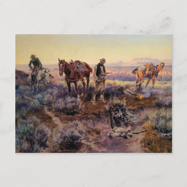 Cartão Postal Charles M. Russell's Pagando o Morador (1919) (Frente)