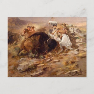 Cartão Postal Charles Marion Russell - Buffalo Hunt