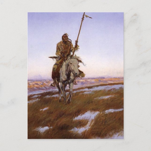 Cartão Postal Charles Marion Russell - Cree Indian (Frente)