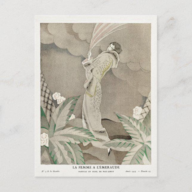 Cartão Postal Charles Martin, Moda, Estilo Vintage (Frente)