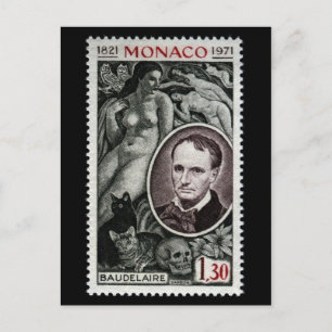 Cartão Postal Charles Pierre Baudelaire (1821-1867) Cartão-posta