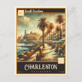 Cartão Postal Charleston, Carolina do Sul | Vintage