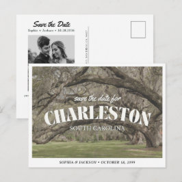 Cartão Postal Charleston Casamento Save the Date Retro