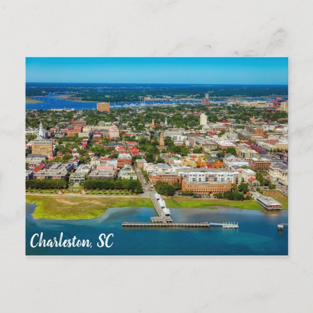 Cartão Postal Charleston South Carolina City Skyline Photo (Frente)