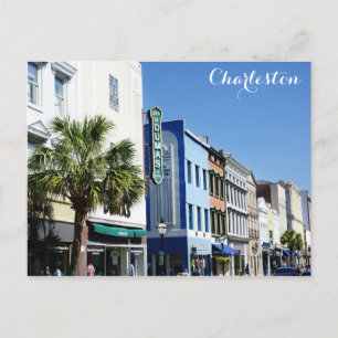 Cartão Postal Charleston South Carolina King Street Viagem Photo