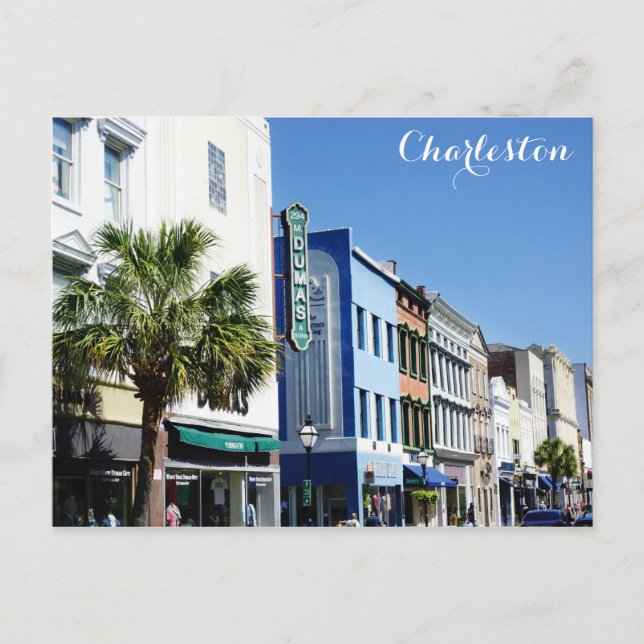 Cartão Postal Charleston South Carolina King Street Viagem Photo (Frente)