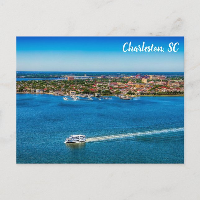 Cartão Postal Charleston South Carolina Waterfront City Skyline (Frente)