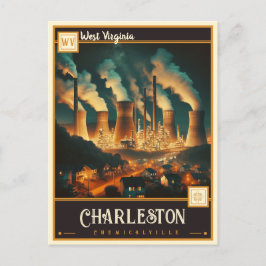 Cartão Postal Charleston, Virgínia Ocidental | Vintage