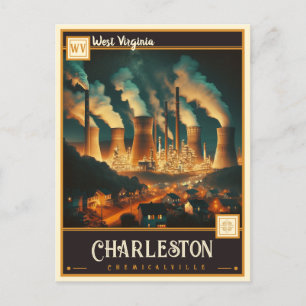 Cartão Postal Charleston, Virgínia Ocidental   Vintage