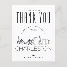 Cartão Postal Charleston Wedding | Obrigados para o próximo! Car