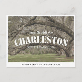 Cartão Postal Charleston Wedding Save the Date Retro