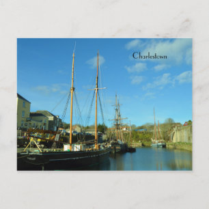 Cartão Postal Charlestown Harbour Cornwall UK Polblack Location