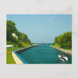 Cartão Postal Charlevoix South Pier Light Station, Charlevoix, M
