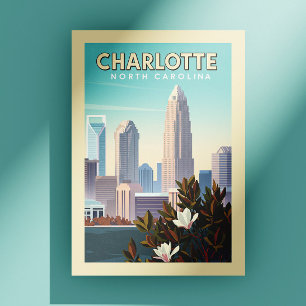 Cartão Postal Charlotte Antiga Carolina do Norte