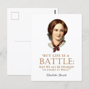 Cartão Postal Charlotte Bronte - A Vida É Uma Batalha