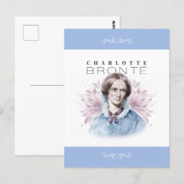 Cartão Postal Charlotte Bronte Retrato de Richmond com Flores