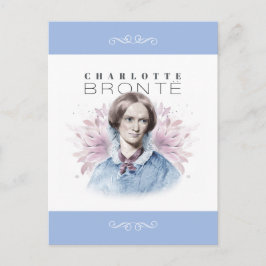 Cartão Postal Charlotte Bronte Retrato de Richmond com Flores