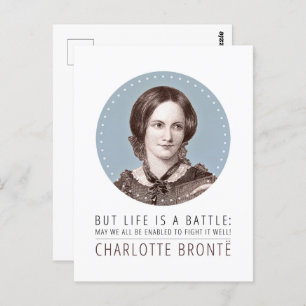 Cartão Postal Charlotte Bronte, Retrato e Cotação
