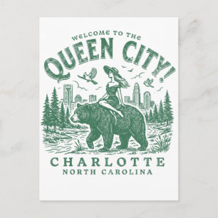 Cartão Postal Charlotte Cidade Carolina do Norte Bem-vindo à Rai
