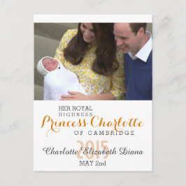 Cartão Postal Charlotte Elizabeth Diana - Britânica Will Kate