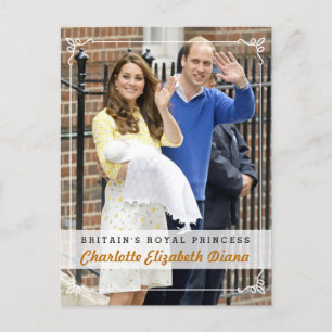 Cartão Postal Charlotte Elizabeth Diana - Princesa Real Britânic