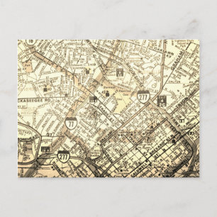 Cartão Postal Charlotte, NC Vintage Map