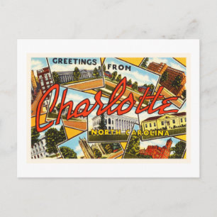 Cartão postal Charlotte North Carolina NC Old Vint