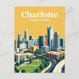 Cartão Postal Charlotte Skyline EUA