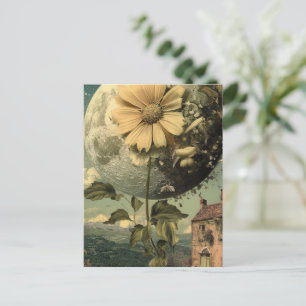 Cartão Postal Charme de Flor e Vintagem Ligado