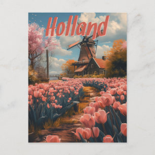 Cartão Postal Charme Nostálgico: Vintage Holland