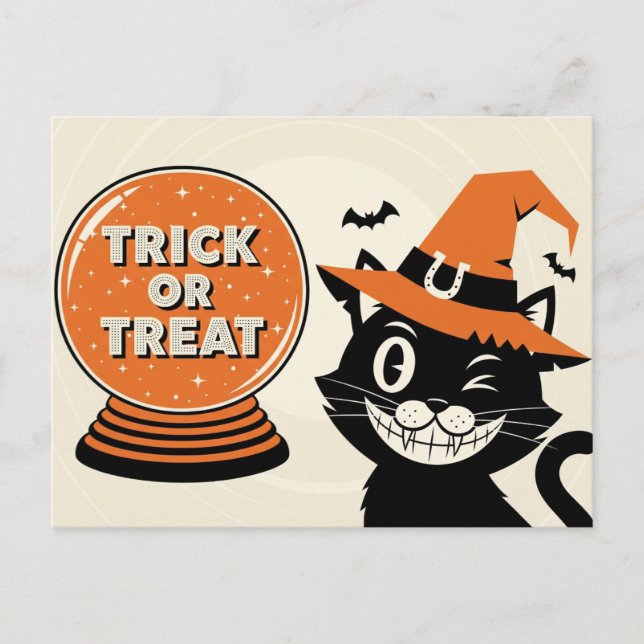 Cartão Postal Charme "Trick or Tratat" do Meia-Século (Frente)