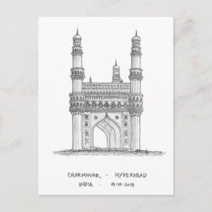 Cartão Postal Charminar, Hyderabad, Índia