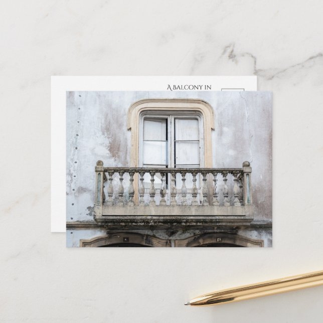Cartão Postal Charming Balcony em Portugal (Frente/Verso In Situ)