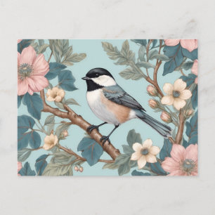Cartão Postal Charming Chickadee Bird
