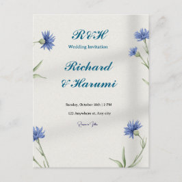 Cartão Postal "Charming Custom Wedding Invitation"