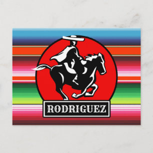 Cartão Postal Charro Horse, nome personalizado, sérvia mexicana