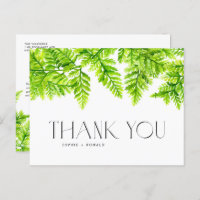 Chartreuse Green Ferns Wedding Obrigado