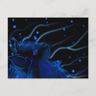 Cartão Postal Chat effet néon