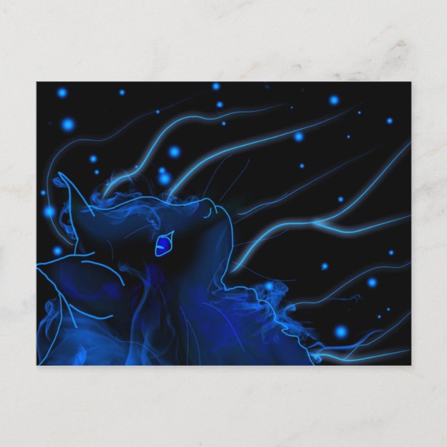 Cartão Postal Chat effet néon (Frente)