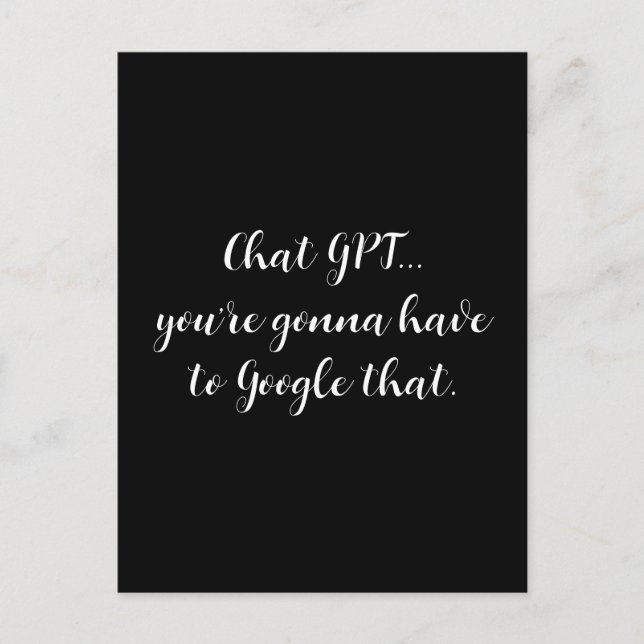 Cartão Postal Chat - Placa de Posto GPT (Frente)