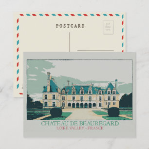 Cartão Postal Château Beauregard no Vale do Loire, França
