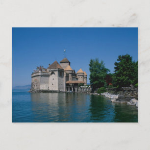 Cartão Postal Chateau Chillon, Lago de Genebra, Cantão de Vaud,