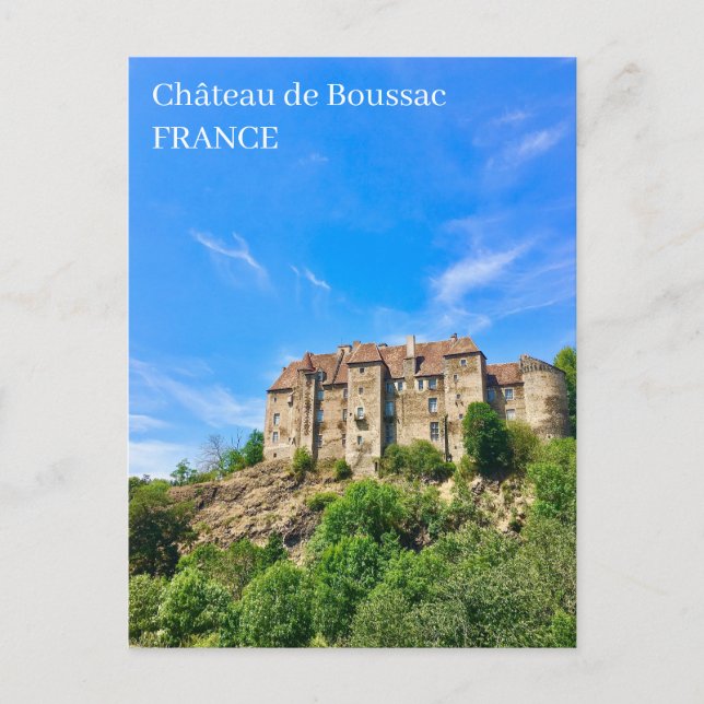 Cartão Postal Château de Boussac Castle França (Frente)