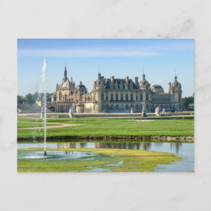 Cartão Postal Chateau de Chantilly e Le Notre Garden - França
