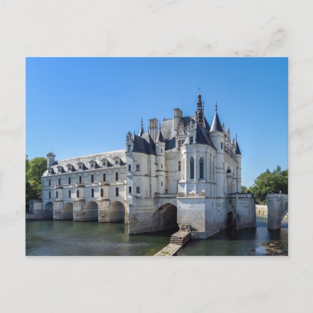 Cartão Postal Chateau de Chenonceau no Vale do Loire - França (Frente)