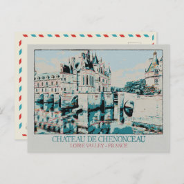 Cartão Postal Château de Chenonceau no vale do Loire, França