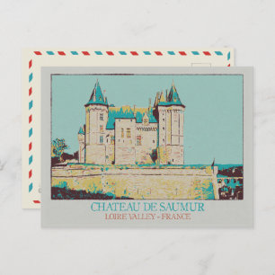 Cartão Postal Château de Saumur no vale do Loire, França