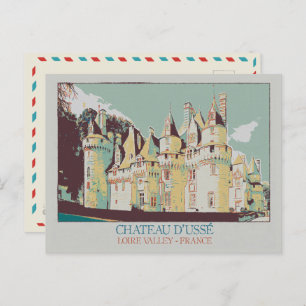 Cartão Postal Château de Ussé no vale do Loire, França