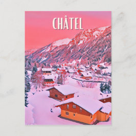 Cartão Postal Châtel Station de ski