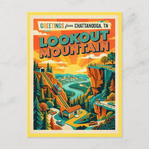 Cartão Postal Chattanooga Lookout Mountain Estilo Vintage